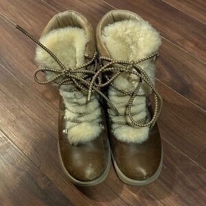 UGG Brown and Cream Shearling Winter Boots
